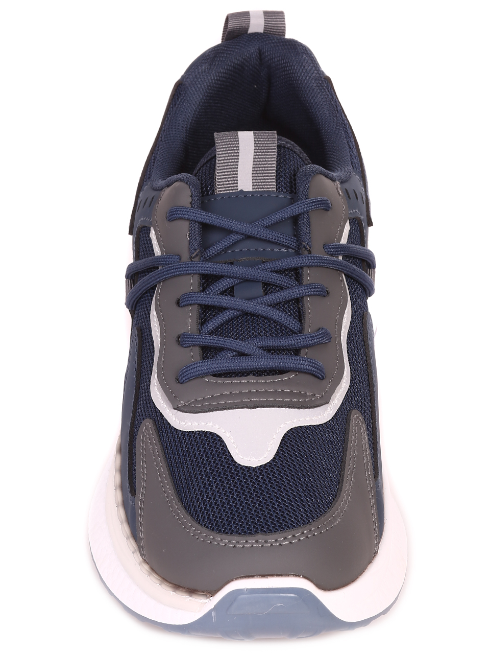 Ежедневни мъжки обувки в черно и синьо 7U-23573 grey/blue