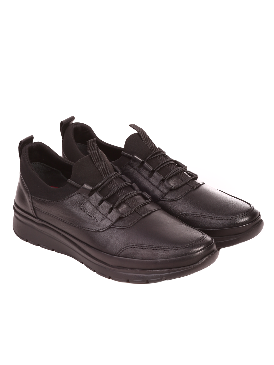 Мъжки обувки от естествена кожа в черно 18650 black