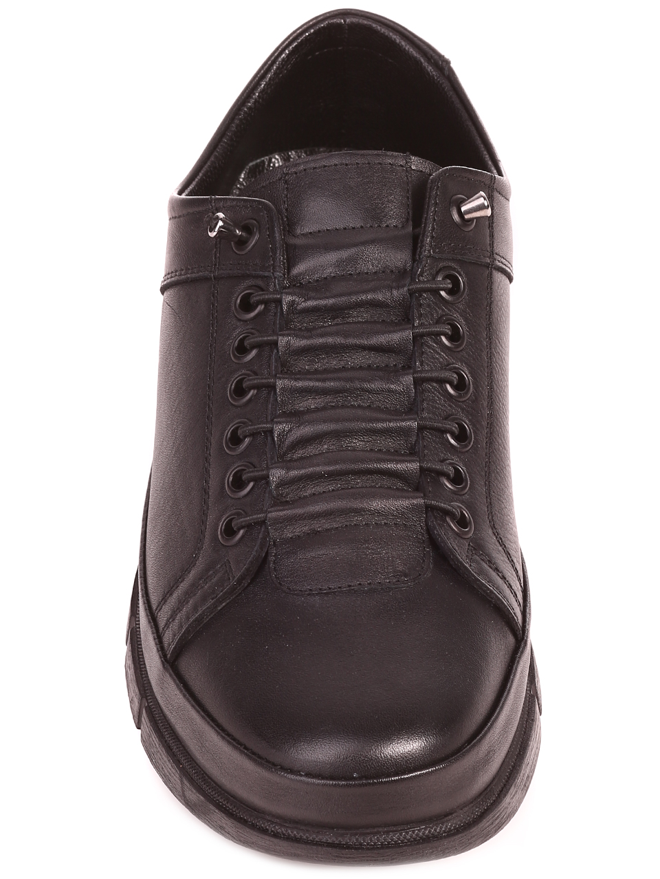 Eжедневни мъжки обувки от естествена кожа в черно 7AT-23780 black (21842)