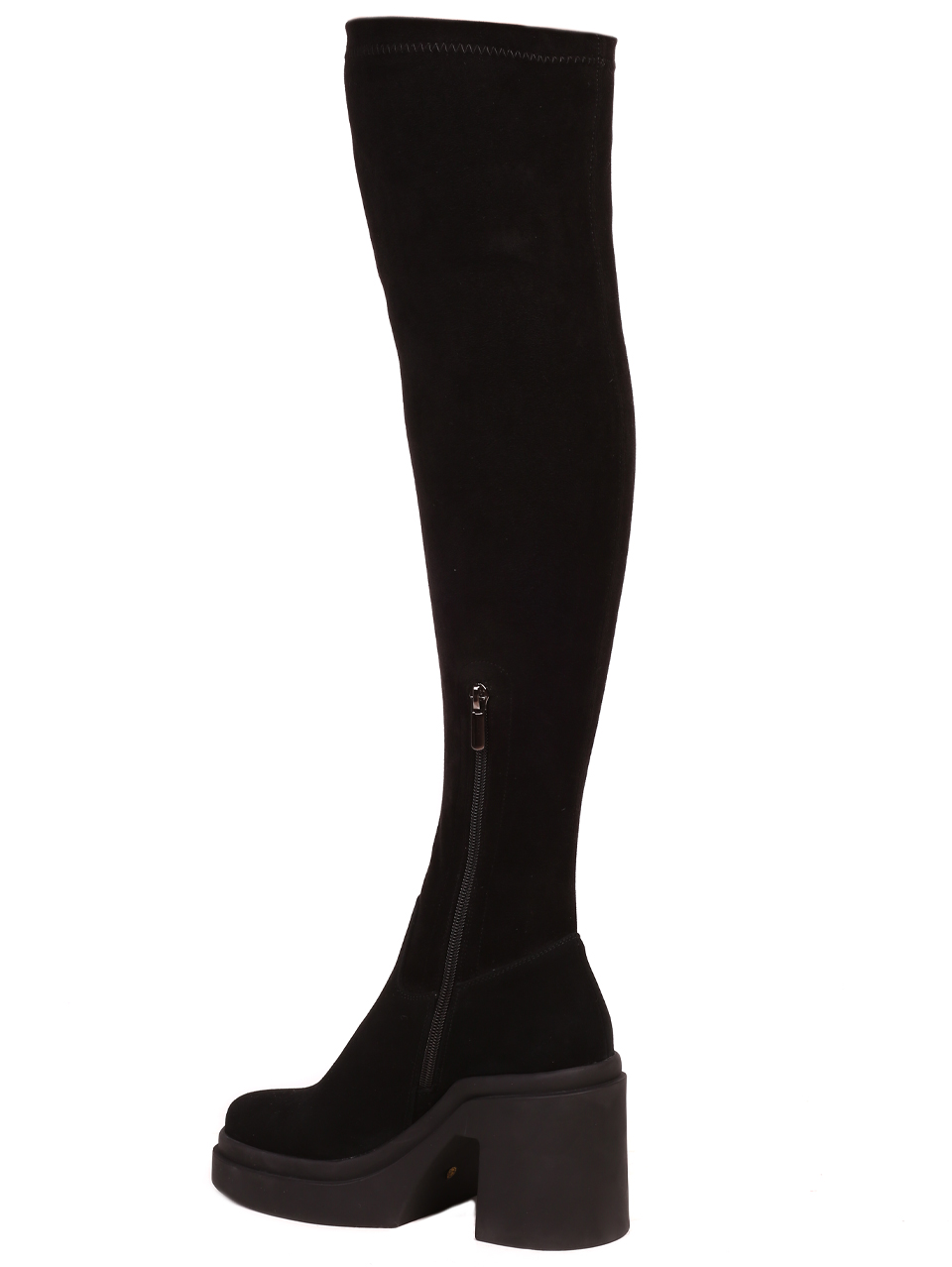 Елегантни дамски ботуши от велур в черно 1I-23612 black