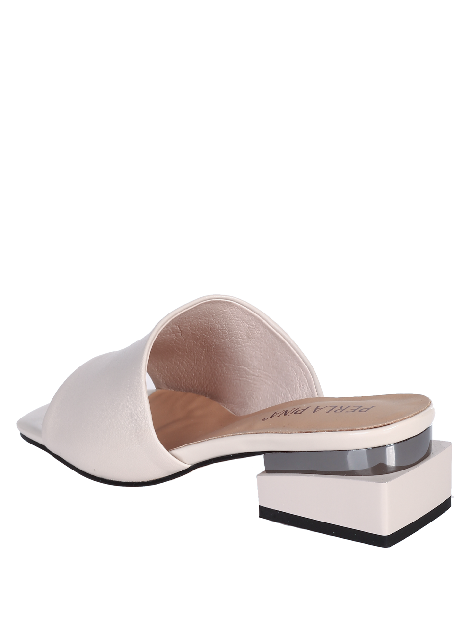 Ежедневни дамски чехли от естествена кожа в бяло T27-3 off white