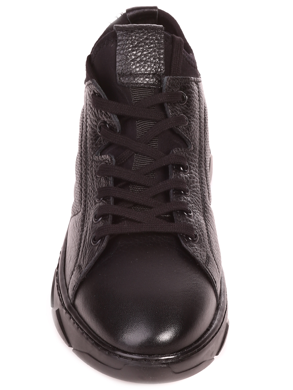 Ежедневни мъжки обувки от естествена кожа в черно 7AT-23783 black