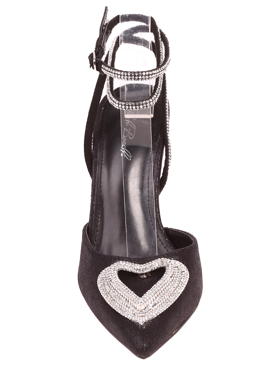 Елегантни дамски обувки на ток в черно 3M-24030 black