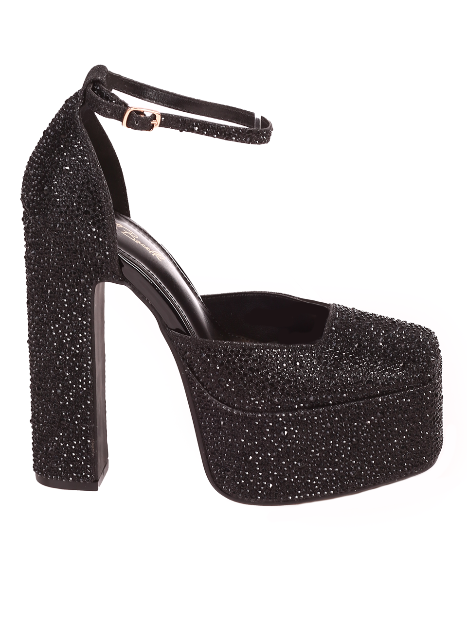 Елегантни дамски обувки на ток в черно 3M-24031 black