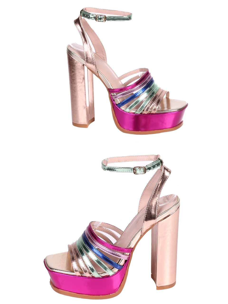 Елегантни дамски сандали в златист/розов цвят 4M-24032 mix