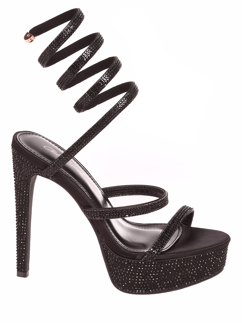 Елегантни дамски сандали на ток в черно 4M-24034 black 