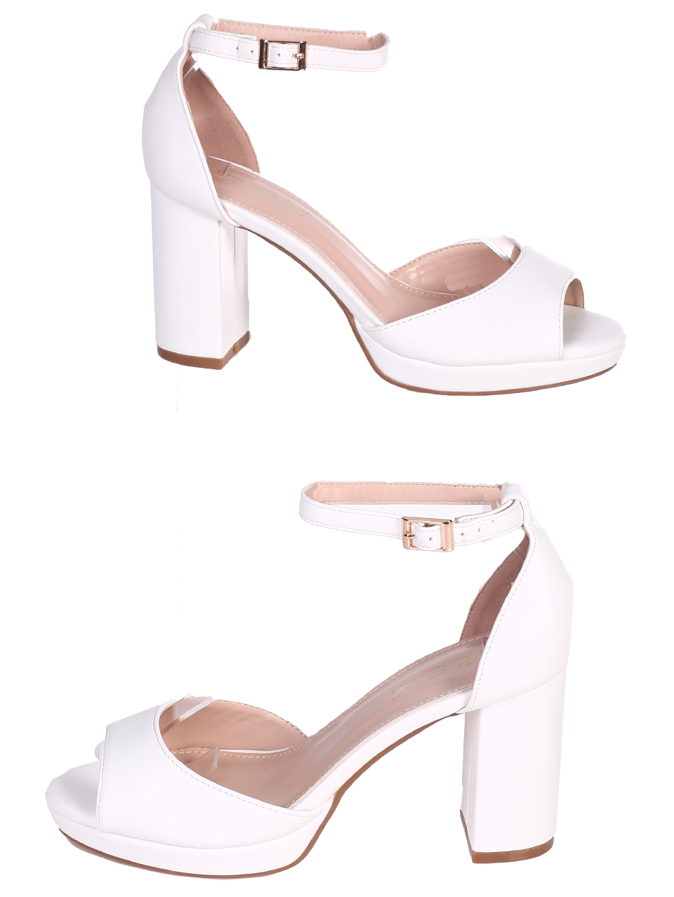 Елегантни дамски сандали в бяло 4M-24020 white pu