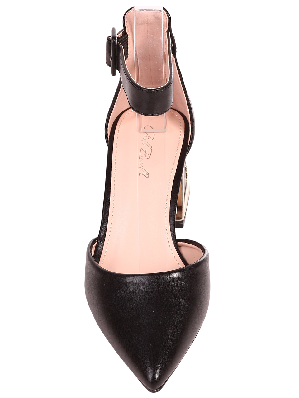Елегантни дамски обувки на ток в черно 3M-24022 black