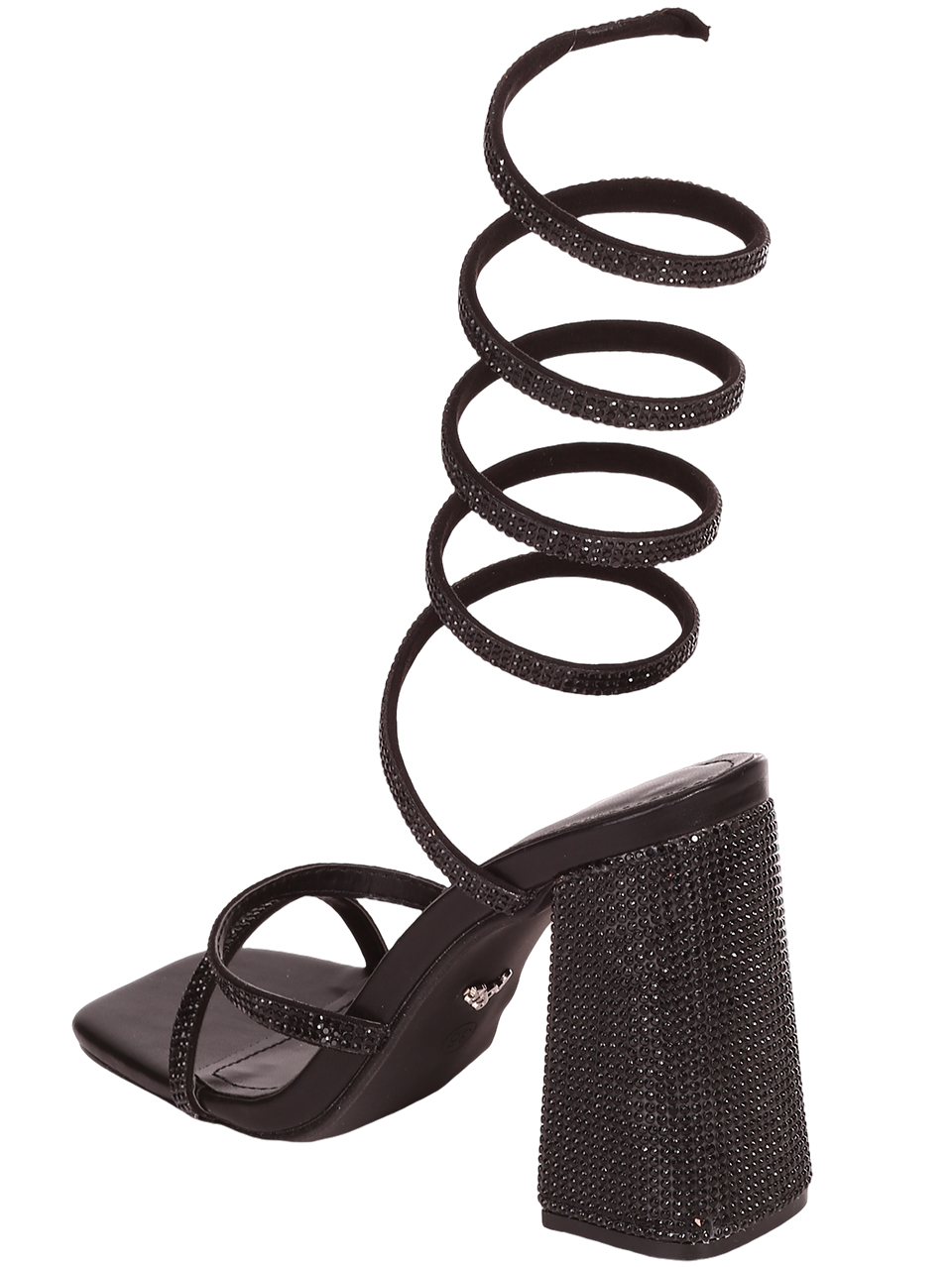 Елегантни дамски сандали с декоративни камъни 4M-24023 black