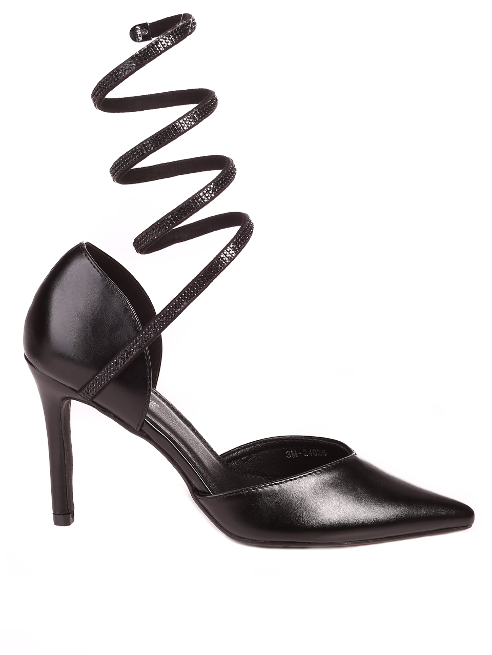 Елегантни дамски обувки на ток в черно 3M-24026 black
