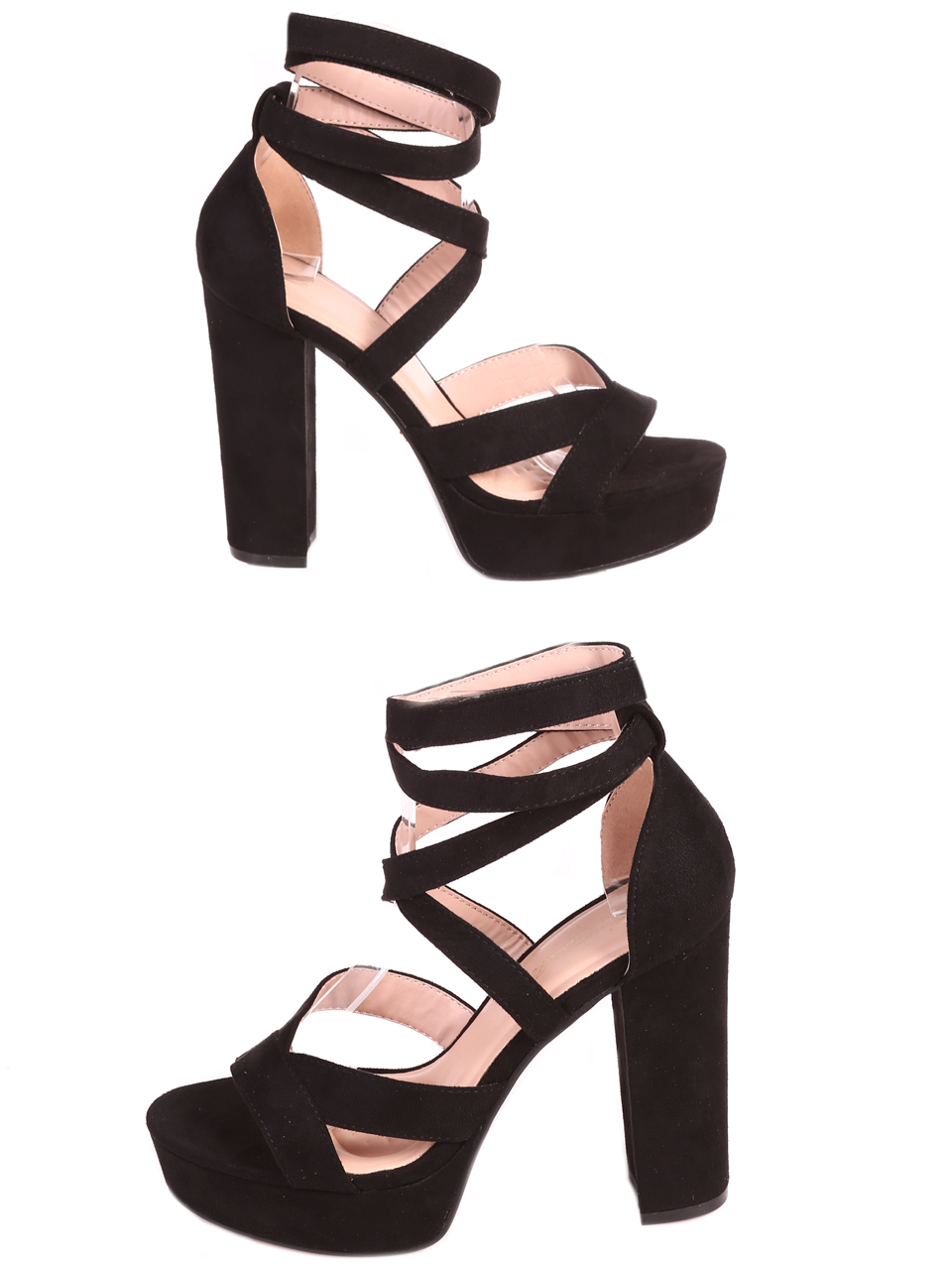 Елегантни дамски сандали на ток в черно 4M-24027 black