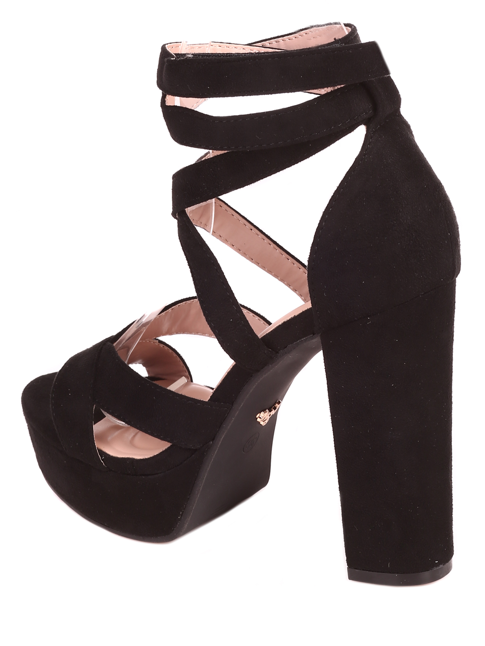 Елегантни дамски сандали на ток в черно 4M-24027 black