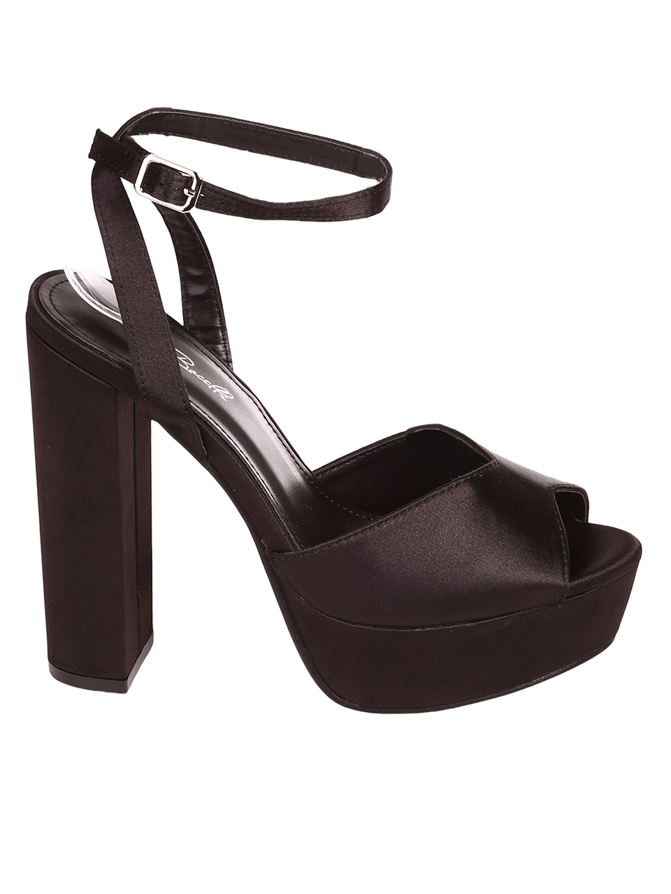 Елегантни дамски сандали на ток в черно 4M-24037 black