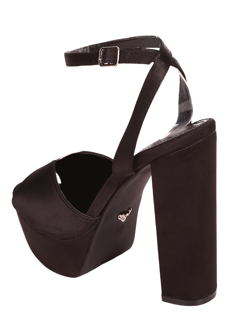 Елегантни дамски сандали на ток в черно 4M-24037 black