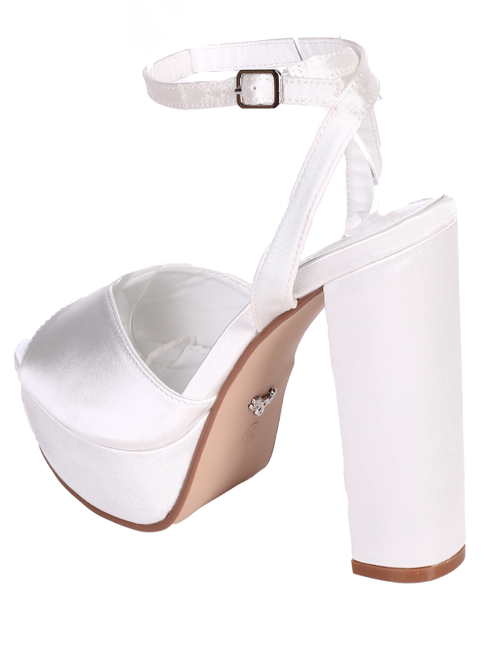 Елегантни дамски сандали на ток в бяло 4M-24037 white