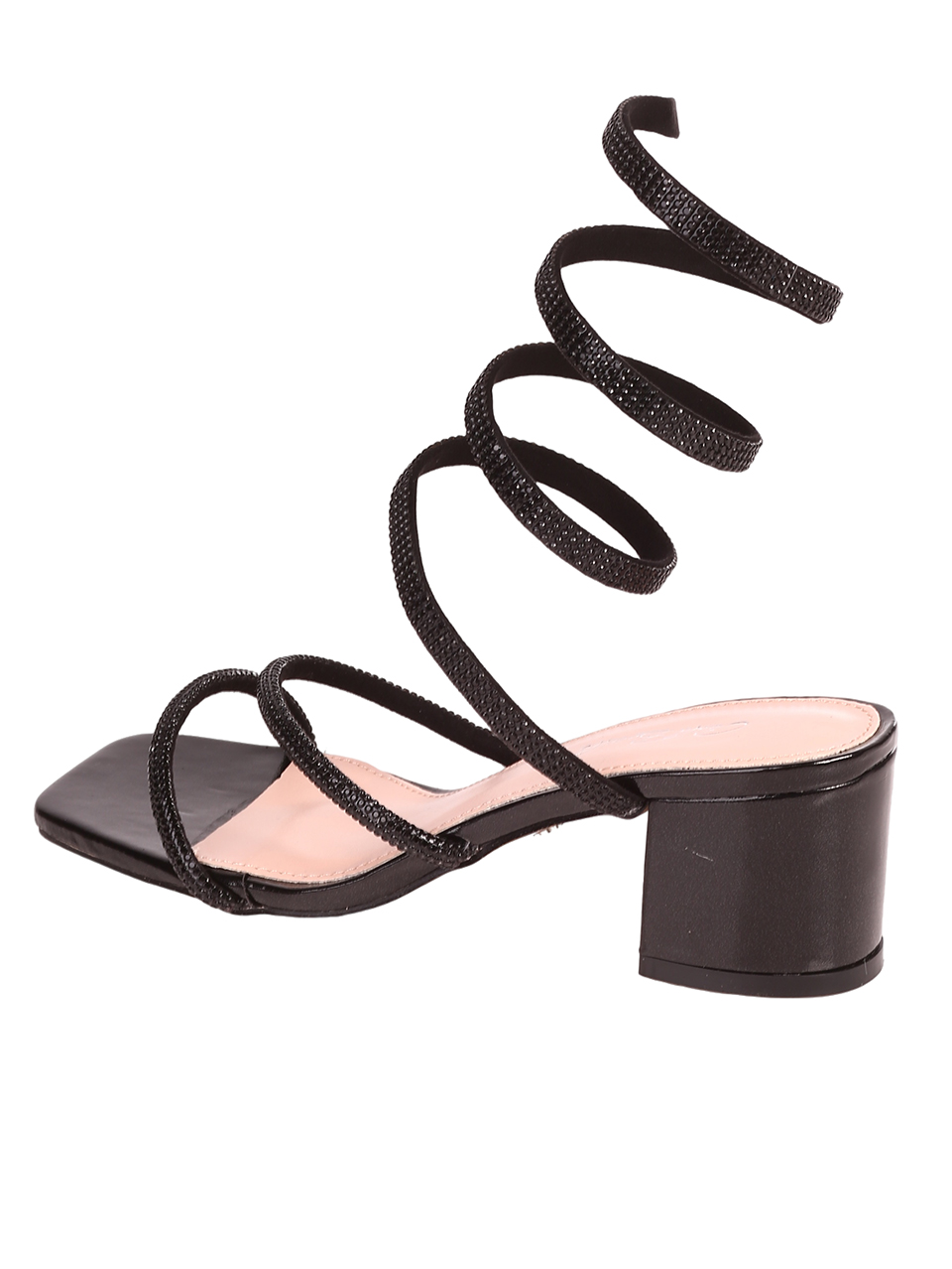 Елегантни дамски сандали с декоративни камъни 4M-24039 black