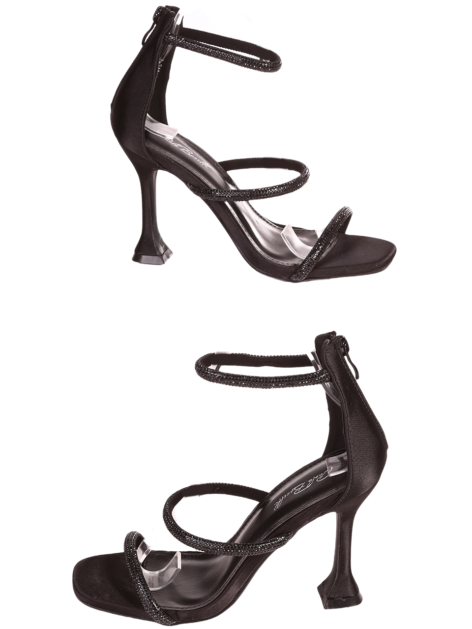 Елегантни дамски сандали на ток в черно 4M-24045 black
