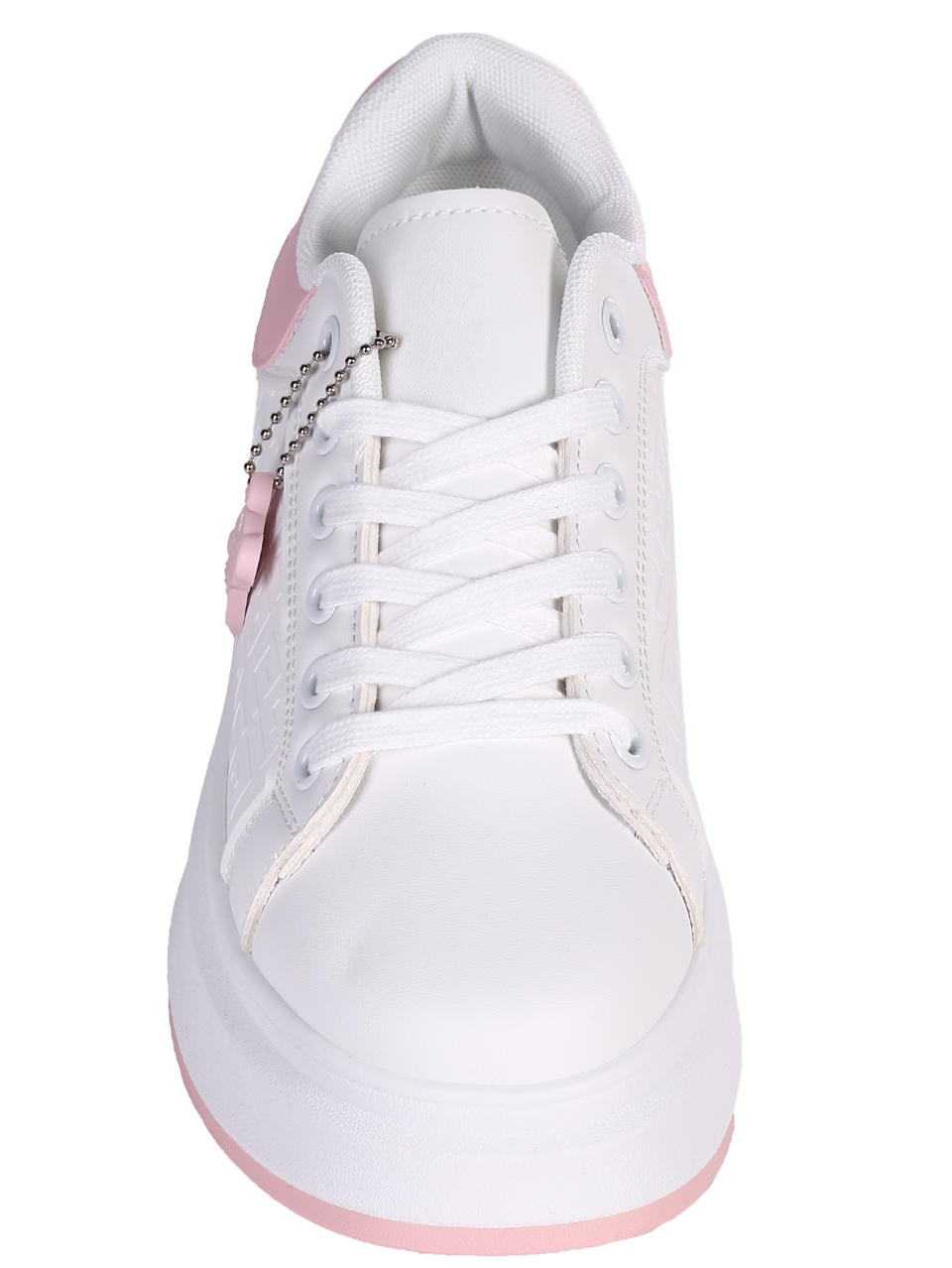 Ежедневни дамски обувки на платформа в бял/розов цвят 3U-24071 white/pink