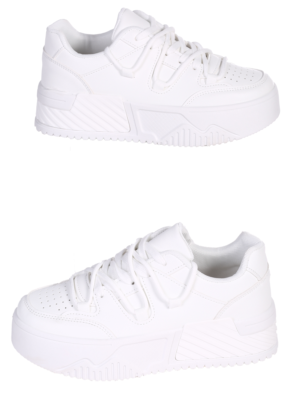 Ежедневни дамски обувки на платформа в бяло 3U-24072 all white
