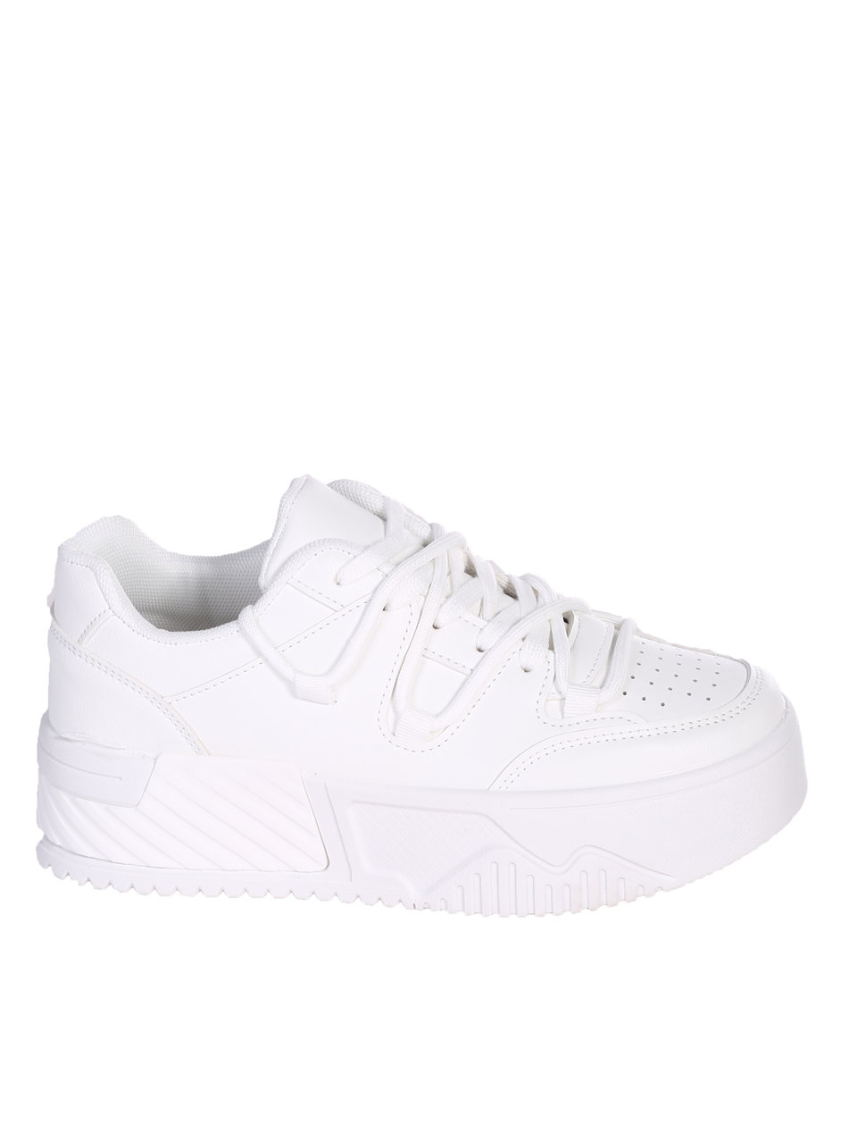 Ежедневни дамски обувки на платформа в бяло 3U-24072 all white