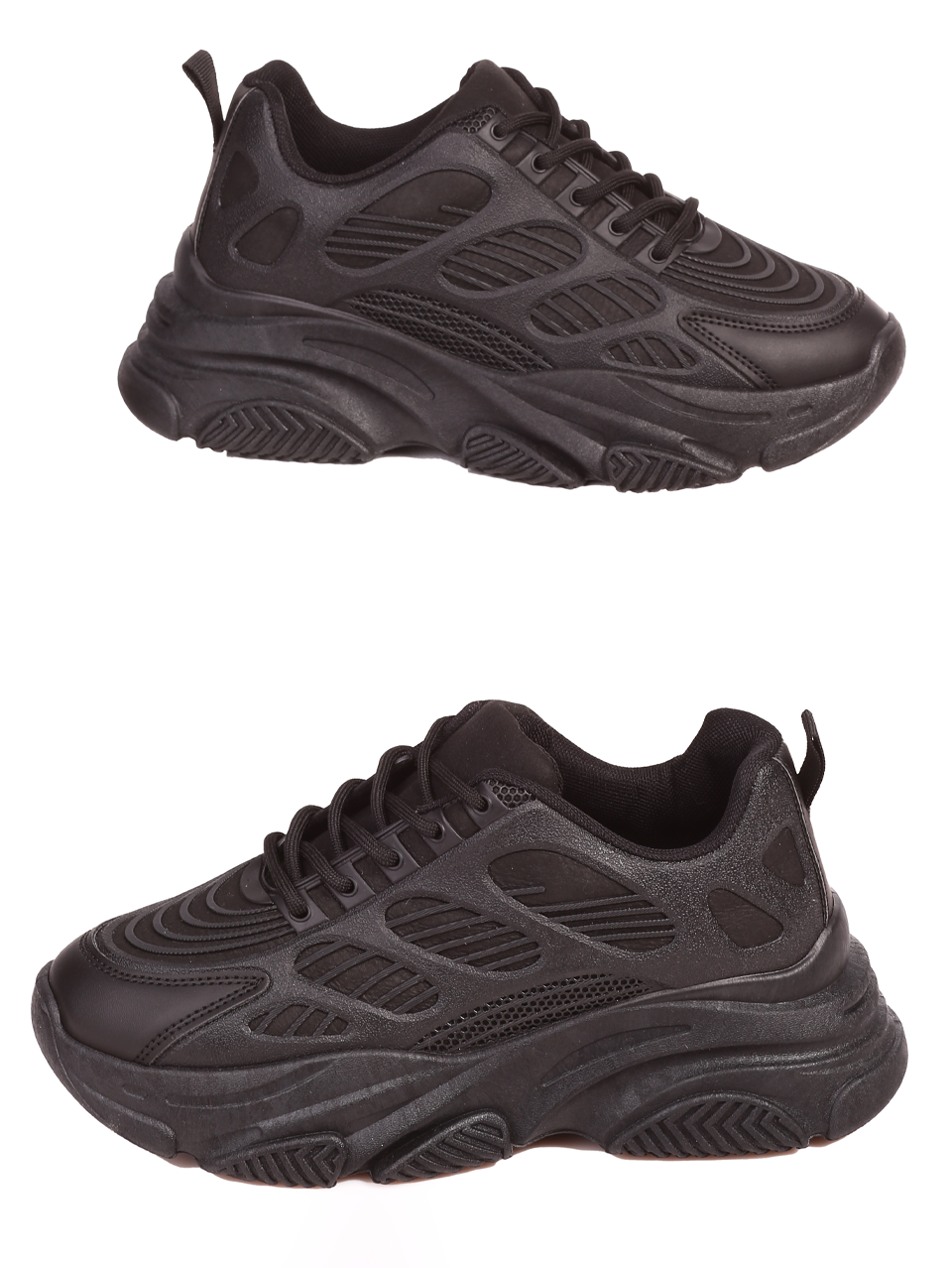 Ежедневни дамски обувки на платформа в черно 3U-24073 black
