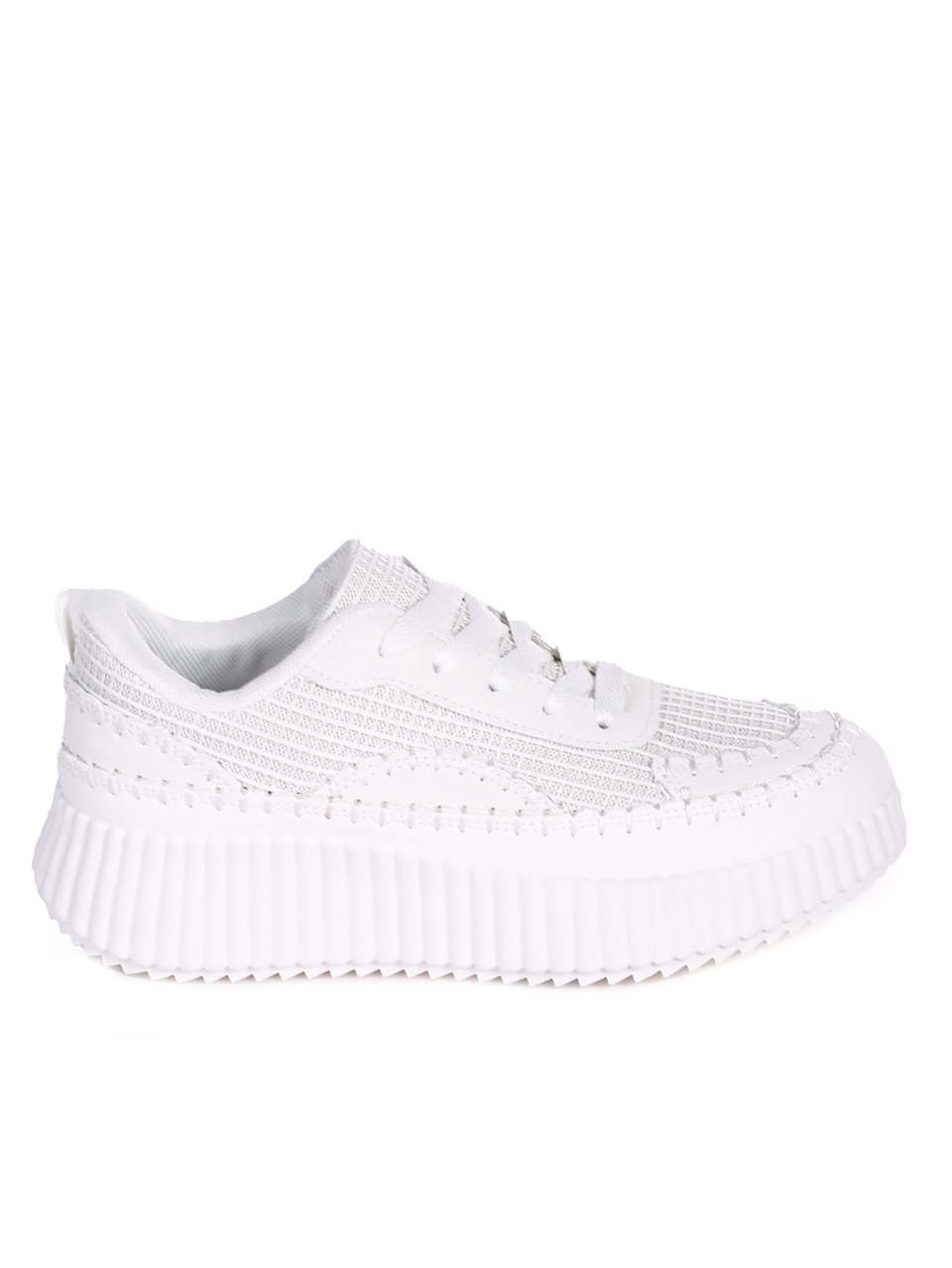 Ежедневни обувки от текстил в бяло 3U-24079 white