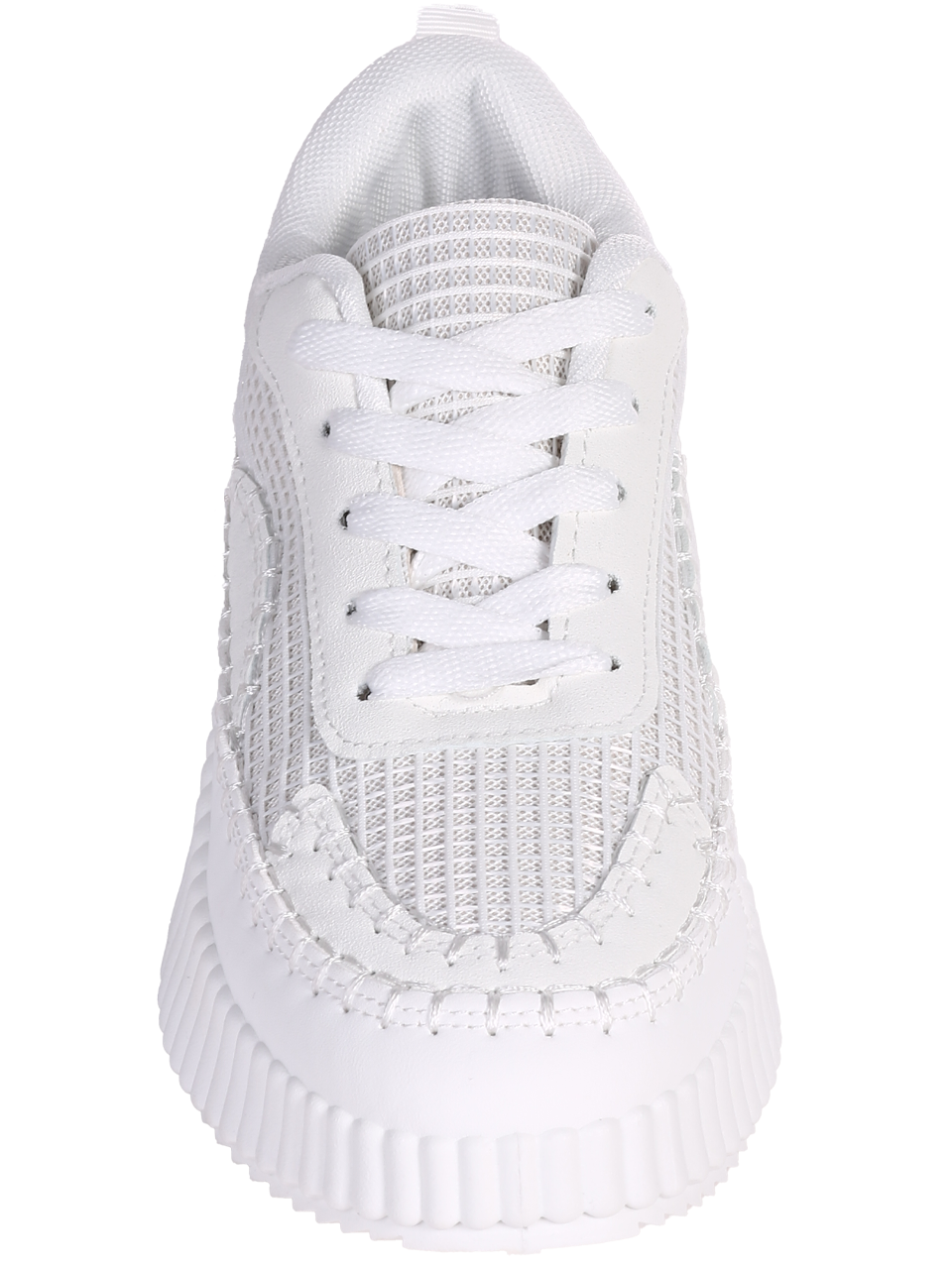 Ежедневни обувки от текстил в бяло 3U-24079 white