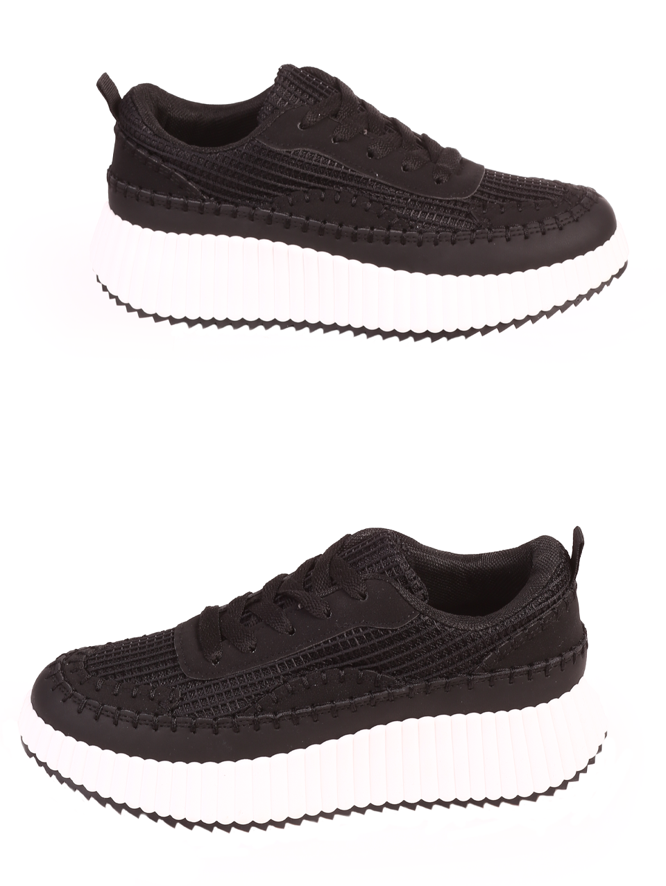 Ежедневни обувки от текстил в черно 3U-24079 black