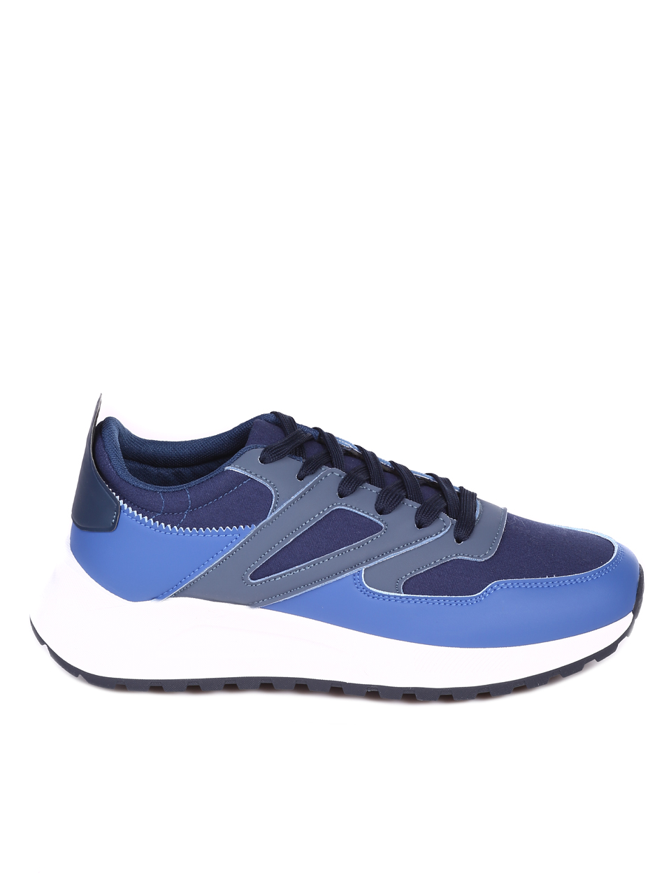 Ежедневни мъжки комфортни обувки в синьо 7U-24084 dk.blue