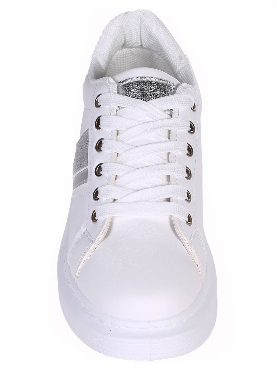 Eжедневни дамски обувки в бял/сребрист цвят 3U-23203 white/silver