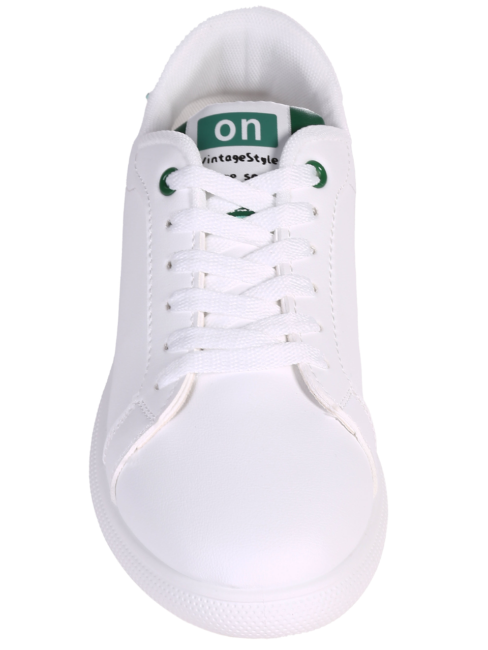 Eжедневни мъжки комфортни обувки в бял/зелен цвят 7U-24119 white/green