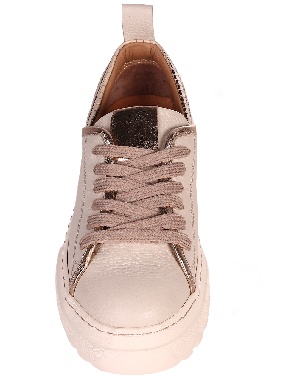 Ежедневни дамски обувки на платформа от естествена кожа 3AT-24332 beige