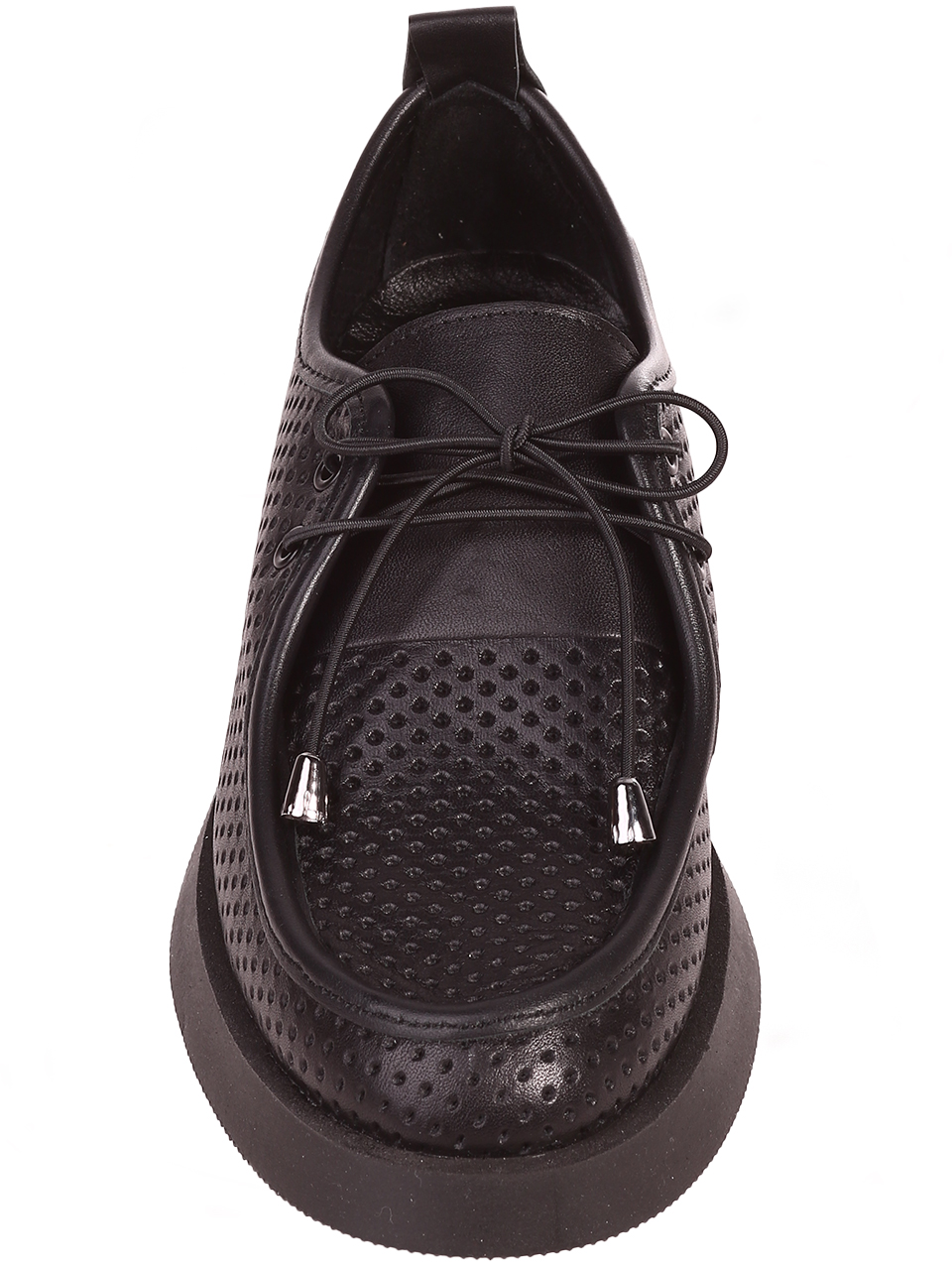Ежедневни дамски обувки от естествена кожа в черно 3AT-24337 black