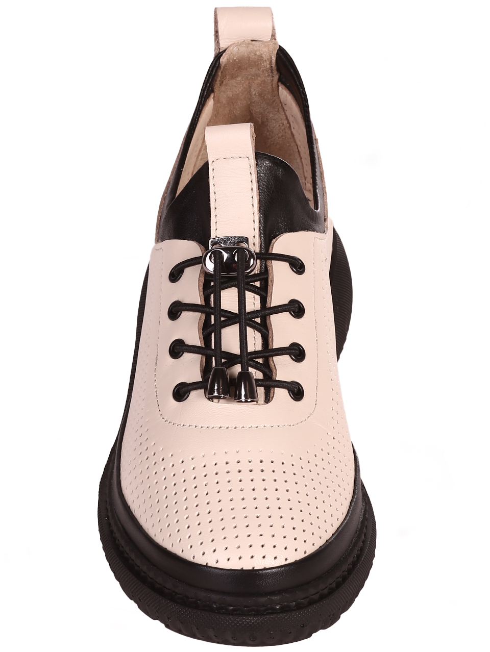 Ежедневни дамски обувки на платформа от естествена кожа 3AT-24338 beige