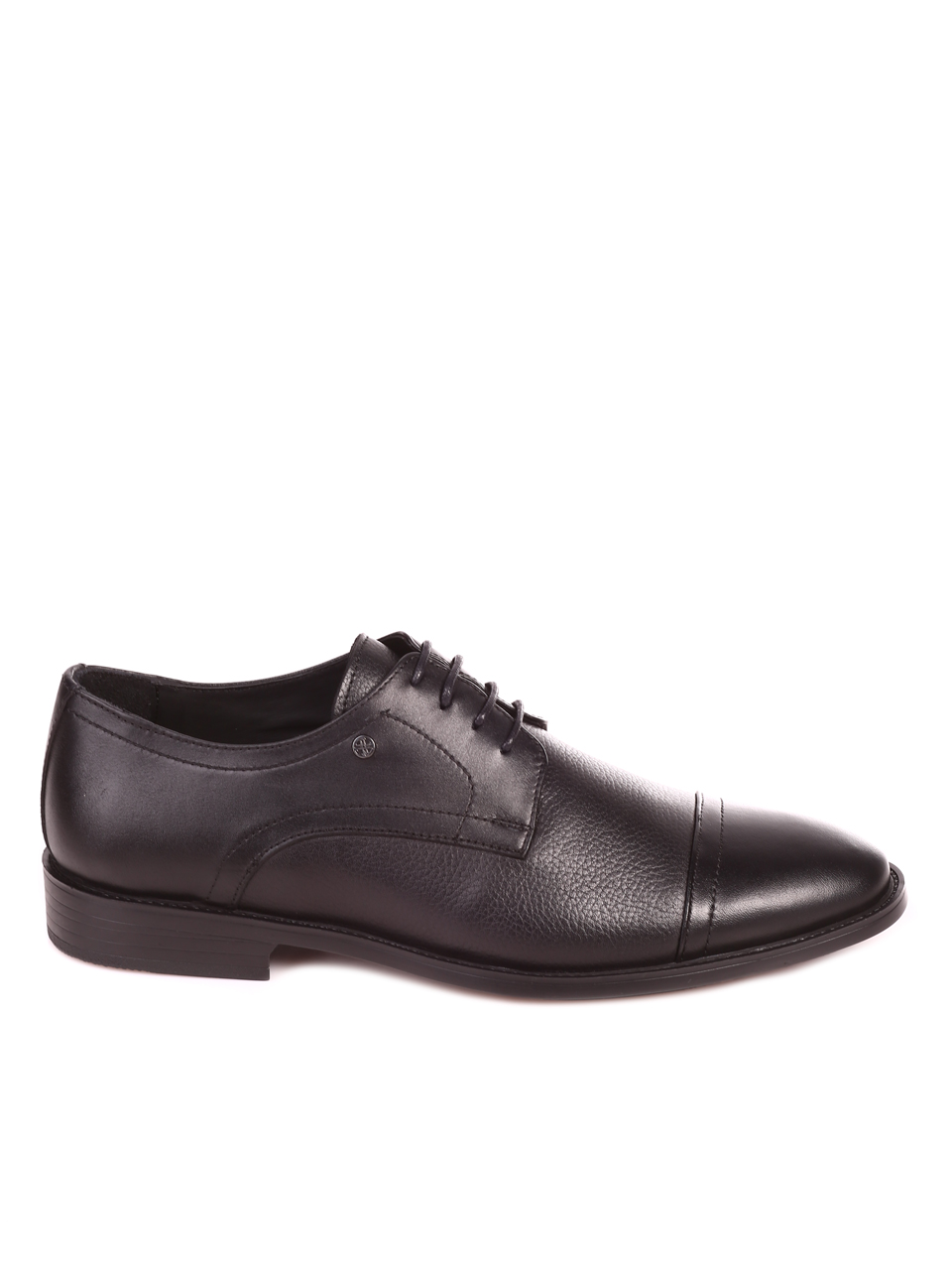 Елегантни мъжки обувки от естествена кожа в черно 153-5843 black S-1