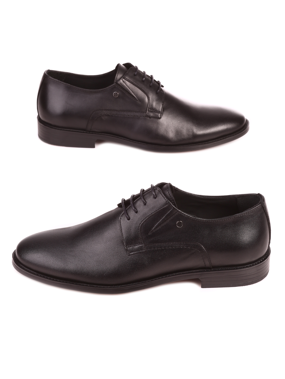 Елегантни мъжки обувки от естествена кожа в черно 153-5844 black S-1