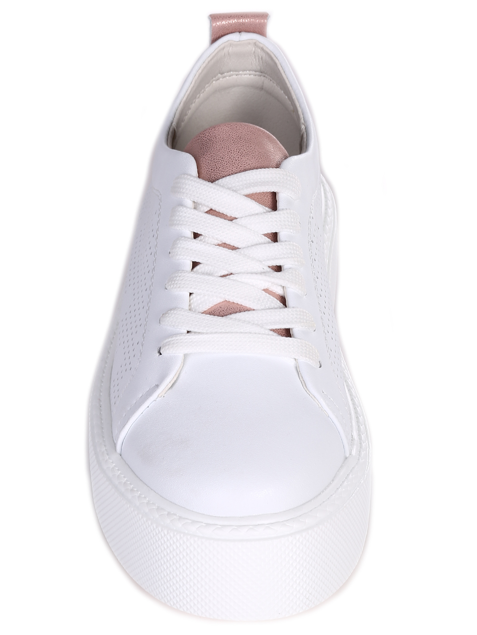 Eжедневни дамски обувки от естествена кожа в бяло 3AF-24102 white (23175)