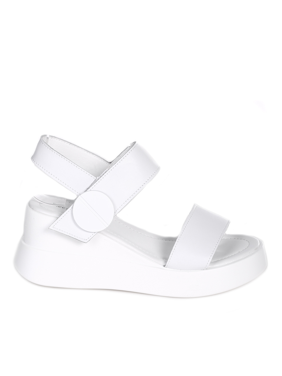 Ежедневни дамски сандали от естествена кожа в бяло 4AF-24147 white(23151)