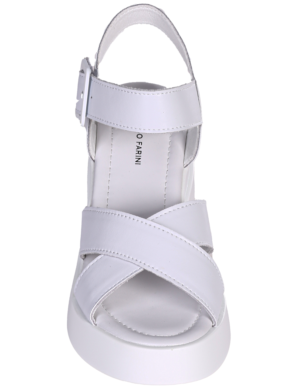 Ежедневни дамски сандали от естествена кожа в бяло 4AF-24148 white (23152)