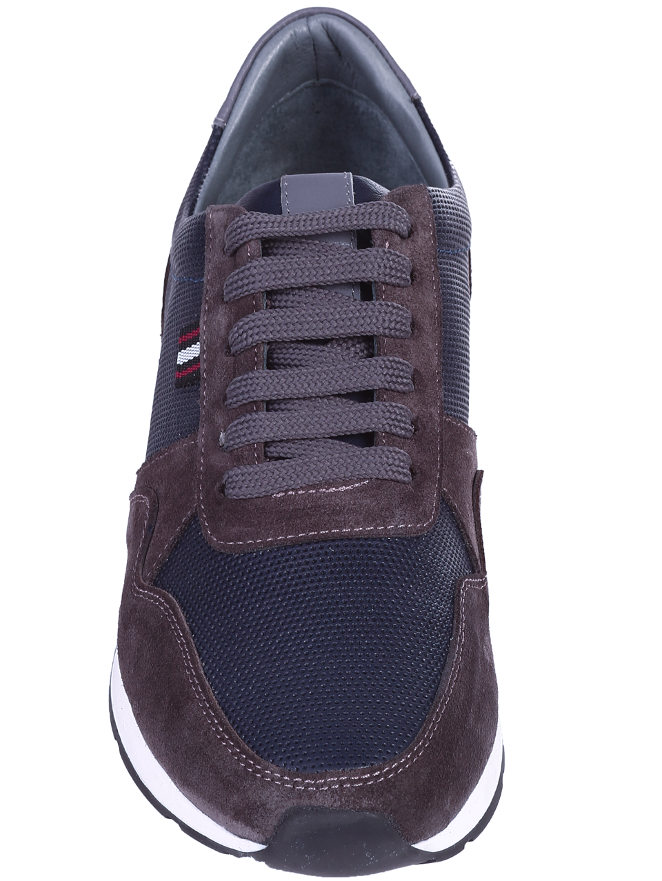 Ежедневни мъжки обувки от естествена кожа 7AT-24363 grey/navy