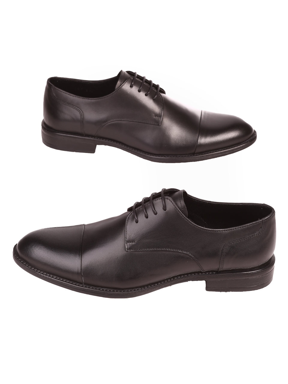 Елегантни мъжки обувки от естествена кожа в черно 7AT-24368 black