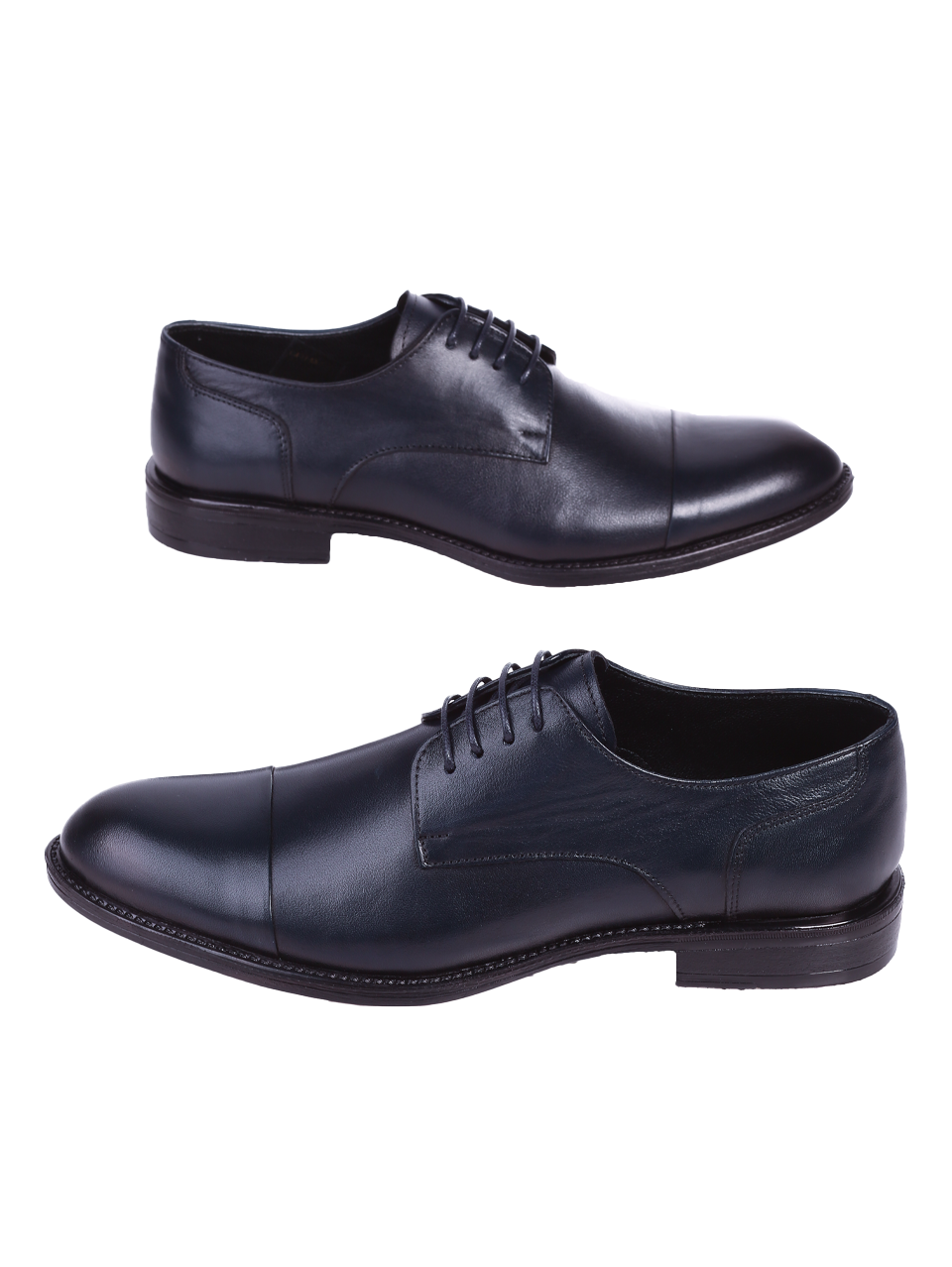 Елегантни мъжки обувки от естествена кожа в цвят нави 7AT-24368 navy