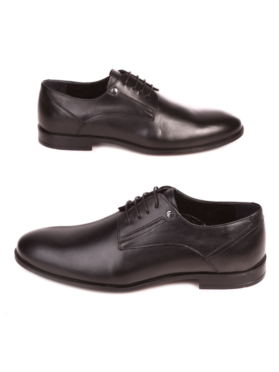Елегантни мъжки обувки от естествена кожа в черно 7AT-24369 black