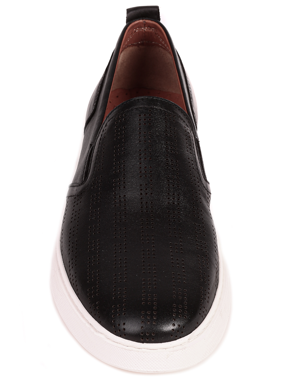 Ежедневни мъжки обувки от естествена кожа в черно 7AT-24374 black