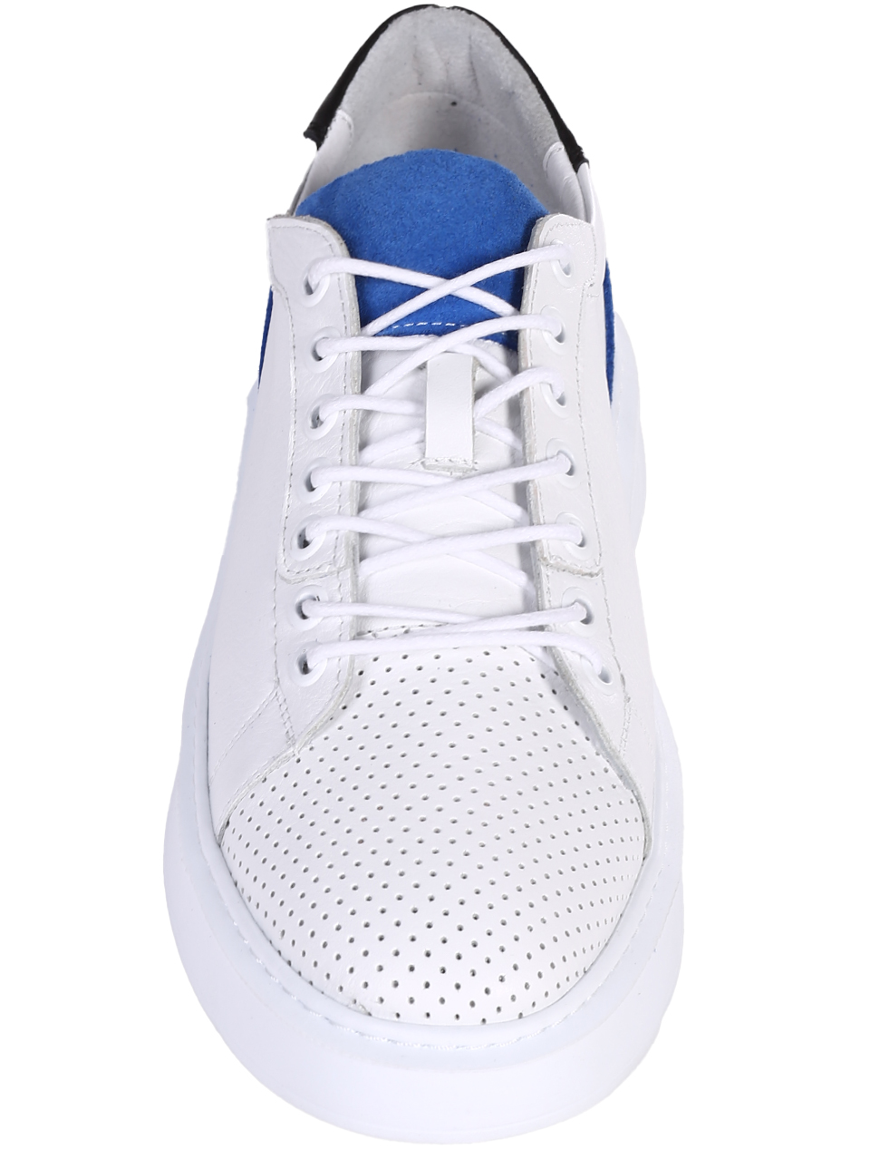 Ежедневни мъжки обувки от естествена кожа в бяло 7AT-24376 white