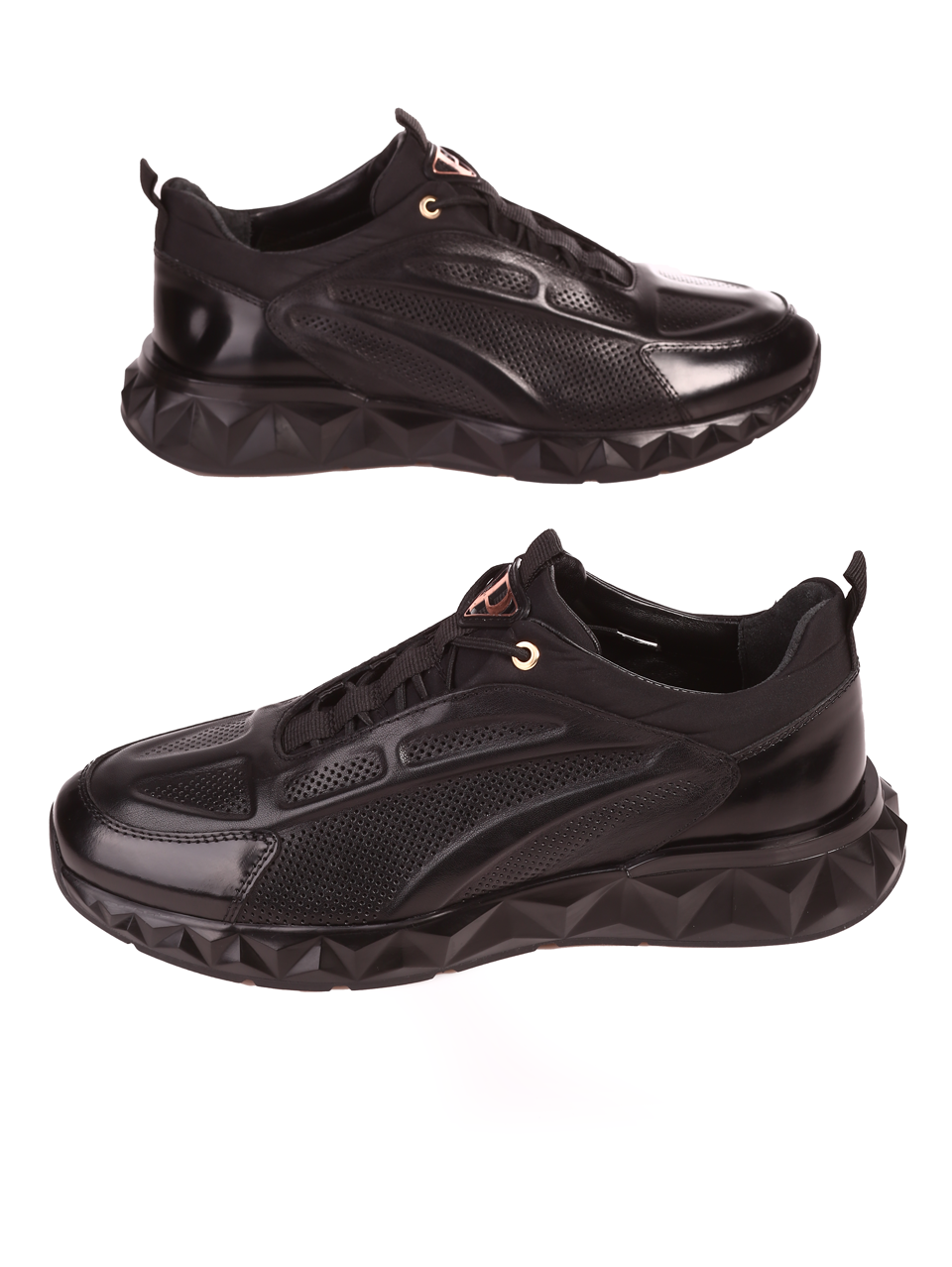  Ежедневни мъжки обувки от естествена кожа 152-18489 S-1 black