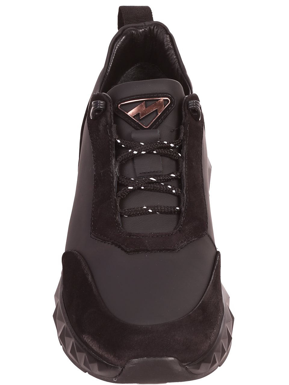 Ежедневни мъжки обувки от естествена кожа и набук 152-19480 black