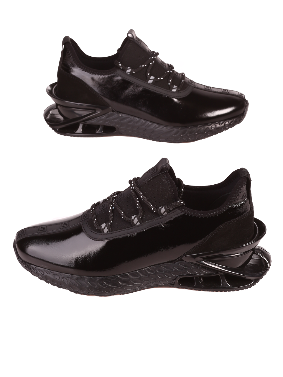 Ежедневни мъжки обувки от естествен набук и лак 152-19494 black