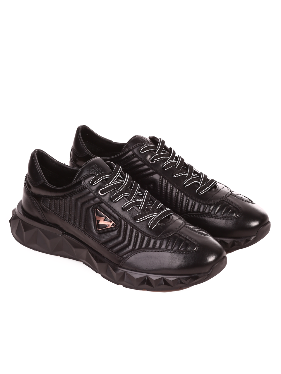 Ежедневни мъжки обувки от естествена кожа 152-19498 black