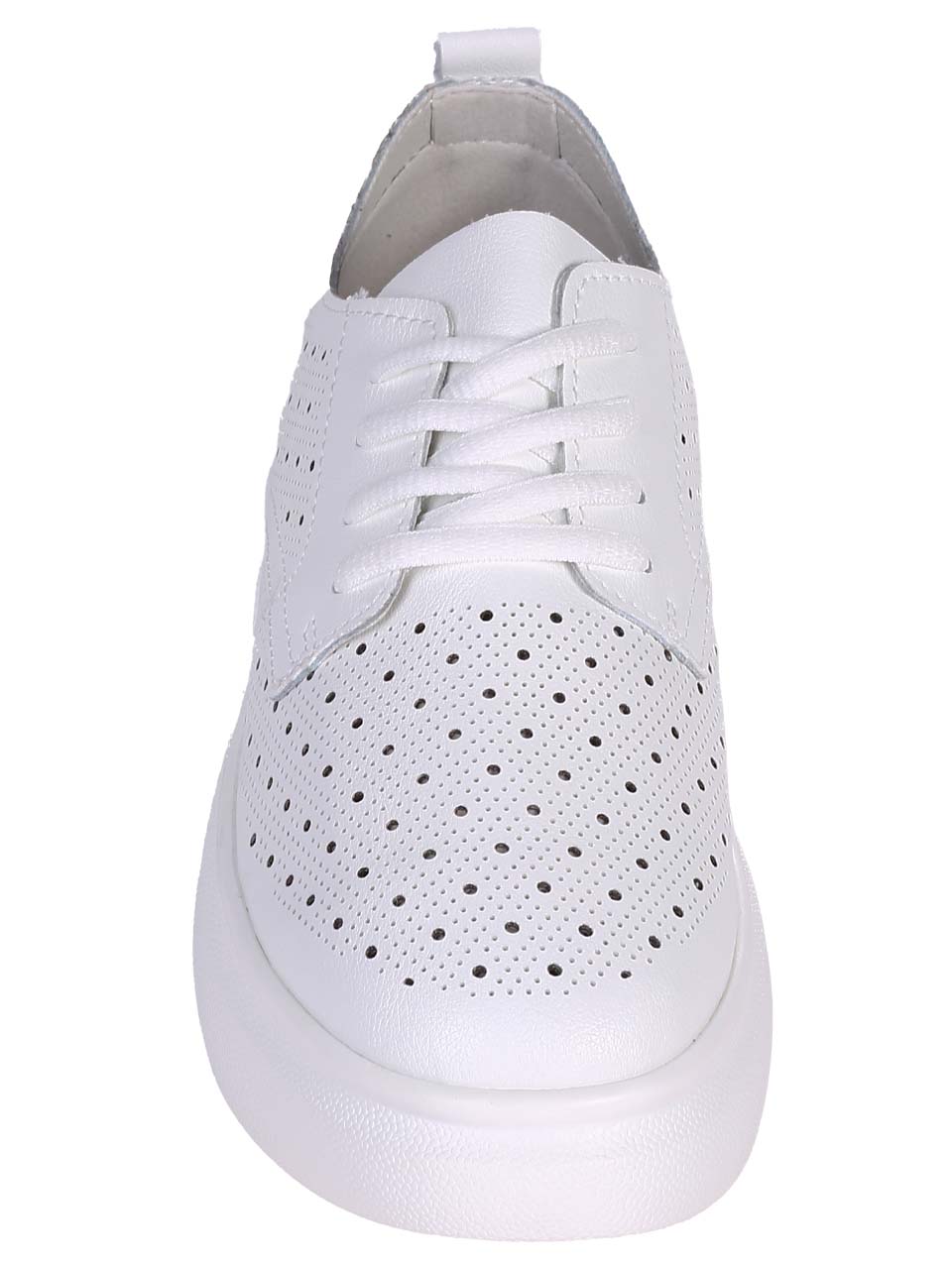 Ежедневни дамски обувки от естествена кожа в бяло 3AF-24051 white